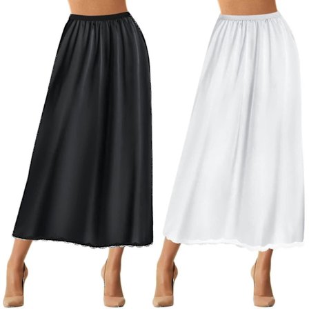 2 Stykker Halv Slip Blonder Lang Underkjole Kvinders Satin Halv Slip Halv Slip Til Under Kjoler Slip