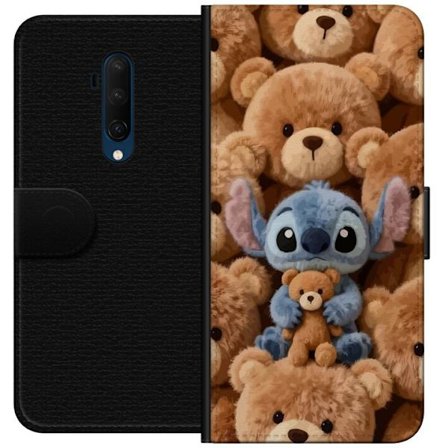 Yhteensopiva Lompakkokotelo OnePlus 7T Pro Stitch ympäröity ruskeilla teddykarhuilla, joilla on pieni nallekarhu sylissään söpössä ja kodikkaassa kawa