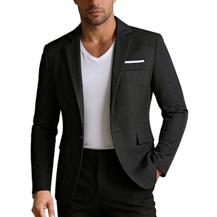 Slim Fit Business Casual Blazers for menn, én knapp, lett dressjakke