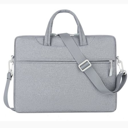 Laptop taske, business stil, enkelt skulder/crossbody taske - med skulderrem - 15,6 tommer - Grå