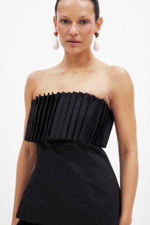 NA-KD Haut bandeau plissé - - Noir - EU 36