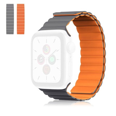 KINGXBAR Apple Watch 40 mm klockarmband i silikon - Grå / Orange