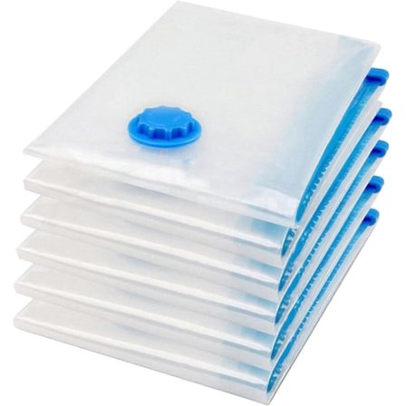 10-pack 70x50cm Vakuumförvaringsväskor - Lufttäta utrymmesbesparande vakuumväskor för garderober, skåp - Stora återanvändbara vakuumväskor för kläder,