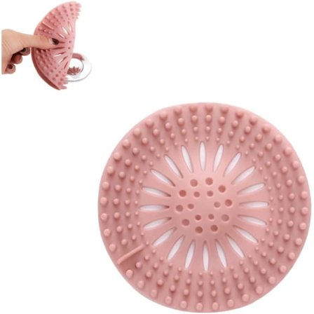 Stk Silikon Slukbeskytter, Kjøkkenvaskfilter, Badekar Slukdeksel Filter, Kjøkken og Baderomsvask Filter. (Rosa)