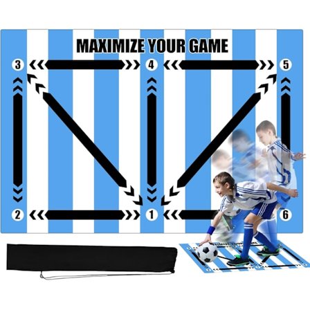 Fotballtreningsmatte, 90 x 60 cm Fotballmatte Ballkontroll, Sklisikker Fotballmatte Treningsmatte (Original + Bag)