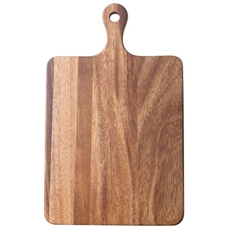 Dobbeltsidig skjærebrett i tre, skjærebrett i tre med håndtak, pizzabrett, skjærebrett