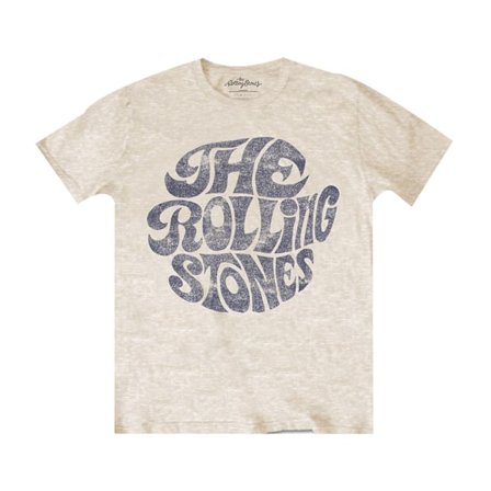 The Rolling Stones Unisex Vuxen 70-talets Vintage Logo T-Shirt L Sand