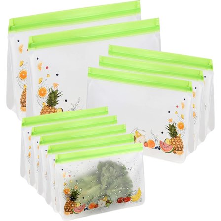 10 delar återanvändbar fryspåse, återanvändbar silikonpåsar Food Stora