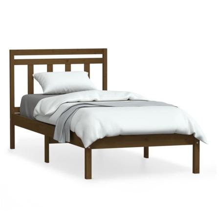 Vidaxl Sängram Honungsbrun Massiv Furu 90x200 Cm Brun
