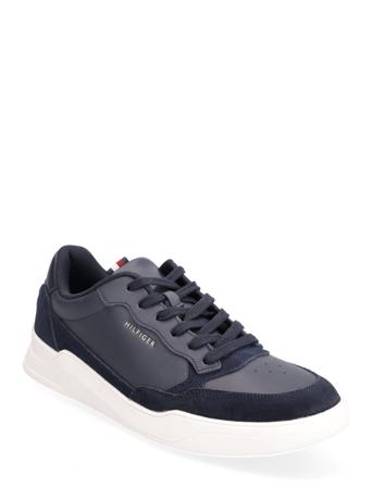 Elevated Cupsole Leather Mix Låga Sneakers Marinblå Tommy Hilfiger