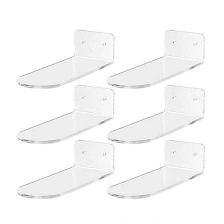 Wuzhou - 6 stk. Flydende Skohylder Akryl Vægmonteret Skodisplay Hylde Til Sneaker Samlerobjekt Stativ Boligindretning