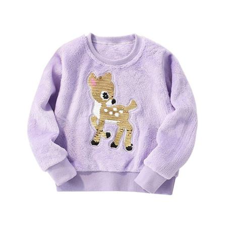 Kids Animal Print Långärmade Fleece Sweatshirts Crew Neck Toppar