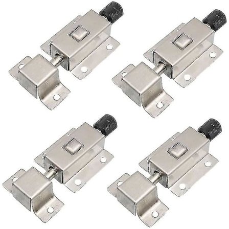 4 stk. Fjederbelastede Automatiske Skydelåse, 2 Tommer Rustfrit Stål Skydedørslås, Tønde Skydelås, Dør Tøndebolt Til