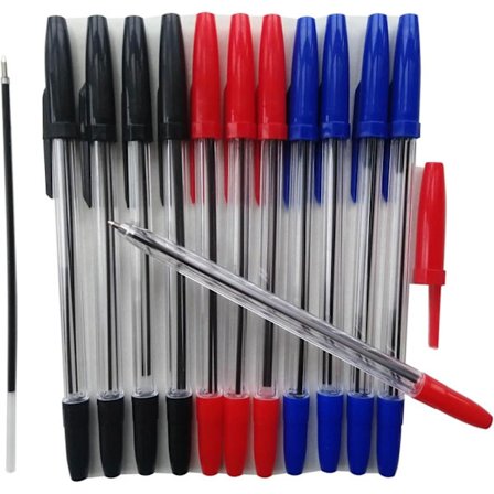 50 kulspetspennor, 1,0 mm mediumspets, smidig skrift, lämplig för kontor, skolor och hotell.