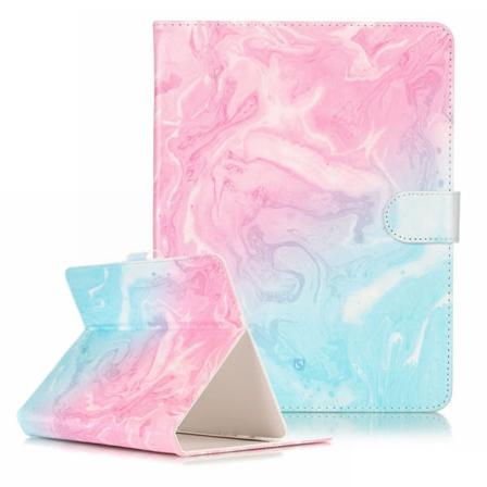 Läckert Läderfodral Marmor, Rosa/grön, Ipad Mini 4 Rosa/blå
