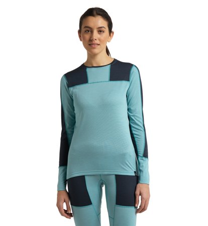 Haglöfs Natural Blend Tech Crew Neck Women Tarn Blue/Frost Blue - Dame - XL