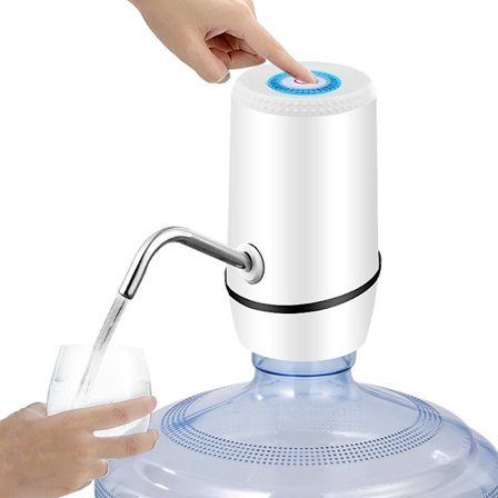 Portable Automatic Water Dispenser with Switch and USB Charging, Suitable for Camping, Travel, and Home (White)