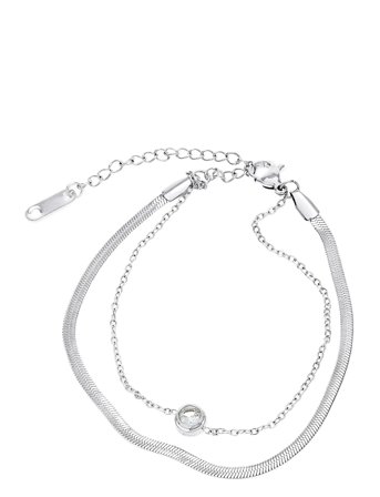 Timi of Sweden Solvej - Duo Chain Bracelet Stainless Steel - Silver - ONE SIZE 17 cm