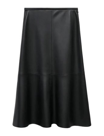 Mango Faux-Leather Midi-Skirt - Black - 40