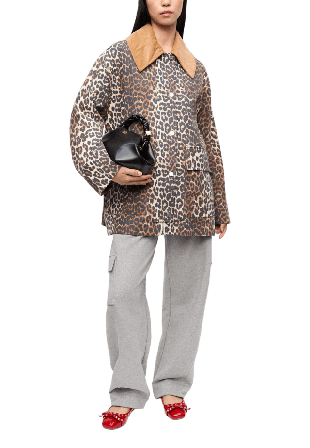 GANNI Printed Canvas Midi Jacket Jackor Dam Flerfärgad S/M