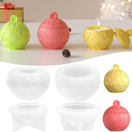 4 stk. silikoneforme til jul, 3D-silikoneforme, støbeforme, lysestage, snefnug med låg, smykkeskrin til gips, støbning,