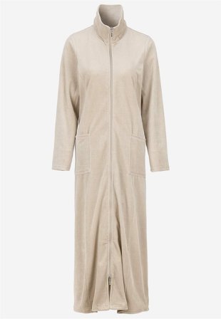Cellbes of Sweden - Velour, lang morgenkåbe Wilma i beige til damer i størrelse 50/52