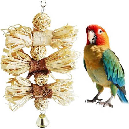 Naturlig Loofah Græs Fugle Legetøj Fugle Tygelegetøj Papegøje Rattanbold Legetøj til Undulater Nymfeparakitter Conure Dværgpapegøjer