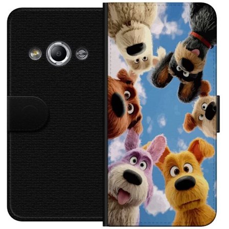 Kompatibelt Lommeboketui til Samsung Galaxy Xcover 3 Seks søte animerte hunder sett nedenfra mot blå himmel lekent familievennlig dyremotiv