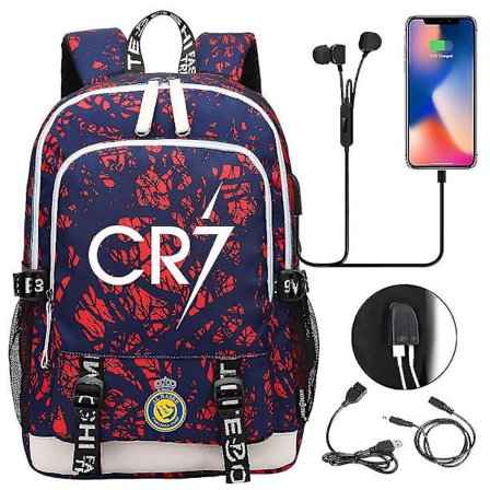 Cr7 Ryggsäck För Tonåringar Med Laptopfack, USB-Laddningsport, Multifunktionell Design, Vattentät Skolväska Med Stor Kapacitet - Perfekt Ryggsäck