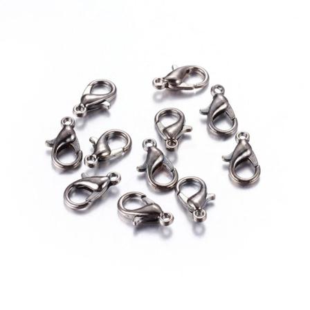 24 St. 21 Mm. Långa Nickelfria Gunmetall(svarta) Lobsterlås