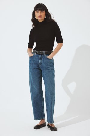NA-KD Yard High Waist Ankle Jeans - Cropped jeans - Blå - EU 46