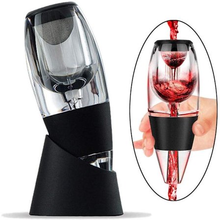 Deluxe Karaffel for vin - Vinlufter Black Svart