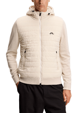 J.Lindeberg Ebbe Hybrid Knit Hoodie Hoodies & sweatshirts Herr Grå XXL