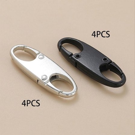 8 stk Glidelåslås Clip Fix Zip Puller Carabiner Clip