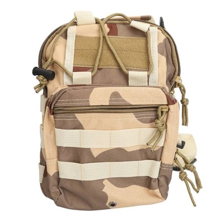 Sling Bag Flerlagers förvaringsväska Bröstväska Canvas Sling ryggsäck för cykling Vandring Camping Resor Kamouflage