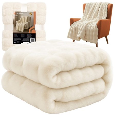 Filt 160×100 cm vit - Mjuk och värmande