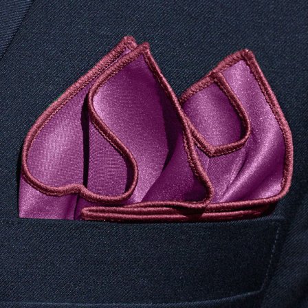 Pochette de costume classique mauve pour hommes - Pochettes de costume de couleur unie