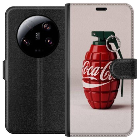 Kompatibel Tegnebogsetui til Xiaomi Xiaomi 13 Ultra Kunstnerisk illustration af Coca Cola granatæble i rødt og grønt, pop art inspireret motiv med