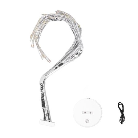 LED Kobbertråd Grenlys med Touch Switch Dekorativt Natlys 108L Sølv