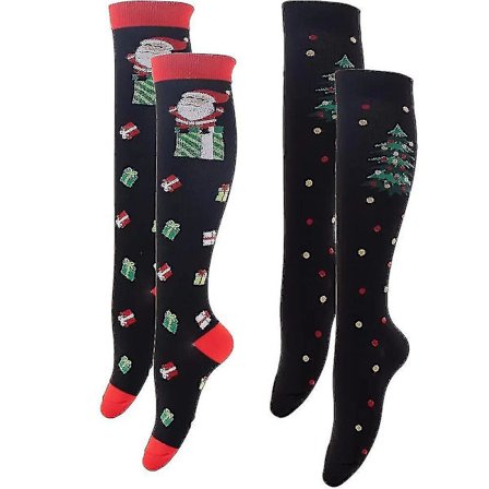 Naisten erikoissukat - Polvikorkeat joulusukat - Hauskat joulusukat