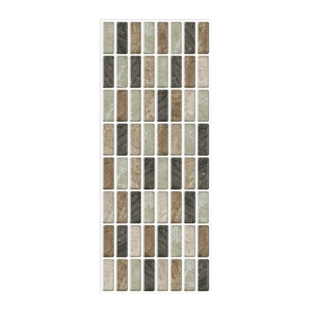 10-pak Vand- og Oliebestandige Vægdekorationer til Køkken, Selvklæbende 3D Fliseklistermærker 30,5x26 cm_OF