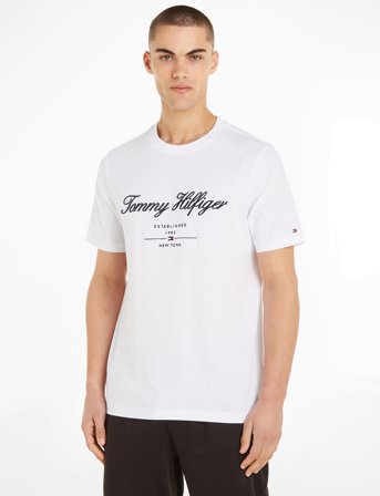 Tommy Hilfiger Script Logo Tee - White - S