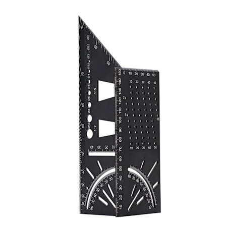 #3D Snekkerens Vinkelmåler Vinkelhake Aluminium Legering 45 90 Grader Gehrung Trearbeid Måler Linjaler Bjelker Rør Tredimensjonalt for Dekorativ#