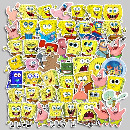 90-pakning Anime Vinyl Klistremerker, SpongeBob SquarePants Klistremerker Vanntett Klistremerker, For Bærbar PC, Vannflaske, Skateboard, Gitar, Sykkel