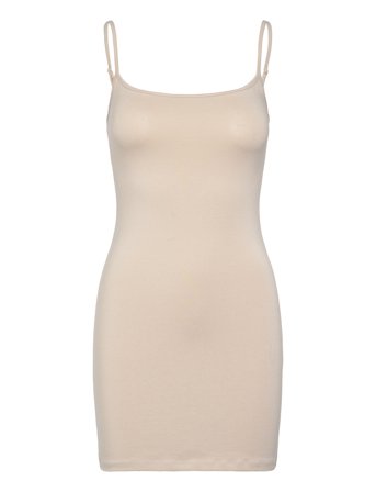 Gina Tricot Basic Mini Slip Dress - Beige - S