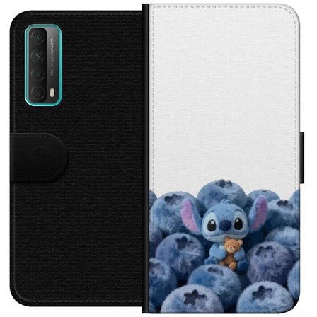 Kompatibelt Lommeboketui til Huawei Huawei P smart 2021 Søt blå karakter blant blåbær med bamse i mykt og lekent illustrasjon