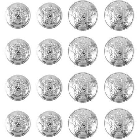 16 stk. Sølvknapper til jakker, metaljakke-knap, vintage sølvknapper, rundformede metalknapper, sæt til mænd, kvinder, jakke, rockuniform, skjorte, ko