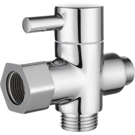 3-vägsventil Solid Brass 3/8"-12/17 T-adapter Diverterventil för WC-toalett, Krompläterad, Dsf007d