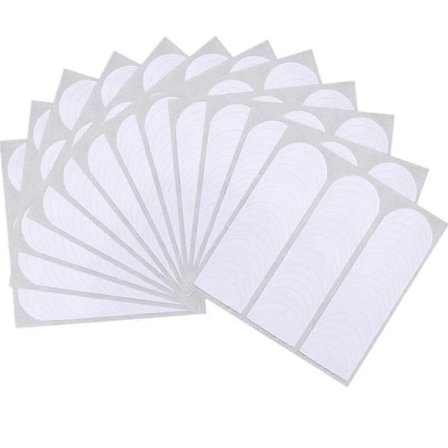 12 stk. Franske Negleklistremerker, Hvite Franske Negleklistremerke-tipper, Smilelinje-guide Negleklistremerker for Neglepynt