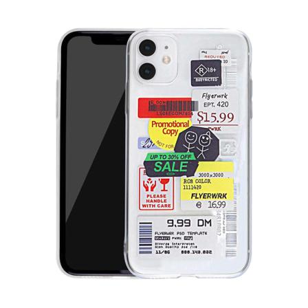Stöttåligt Mobilskal Iphone 13 Pro - Fashion Streckkoder Transparent